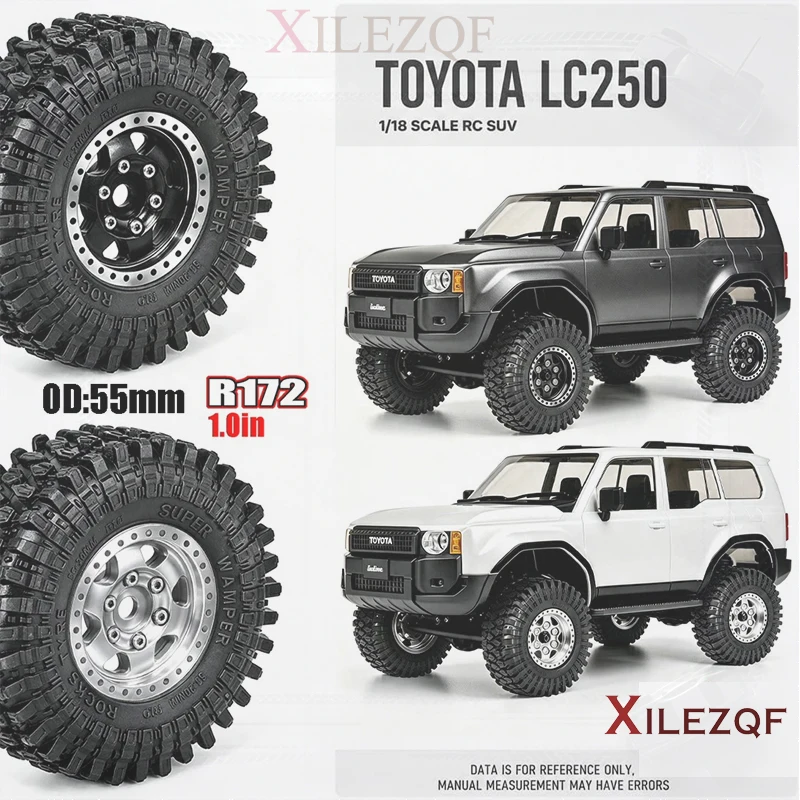 XILEZQF R172 Remote Controlled Off-Road Vehicle Metal Upgrade Accessories 1/18 Toyota Prado LC250 SUV UCX1802 Wheel Hub Tire