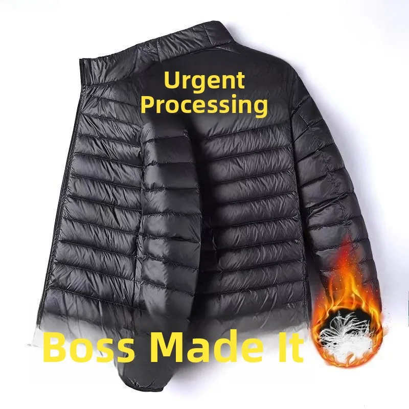 

Men's down Cotton Jaet Lightweight White Velvet Autumn Winter Middle Aged And ly Discontinued Procing Large Size