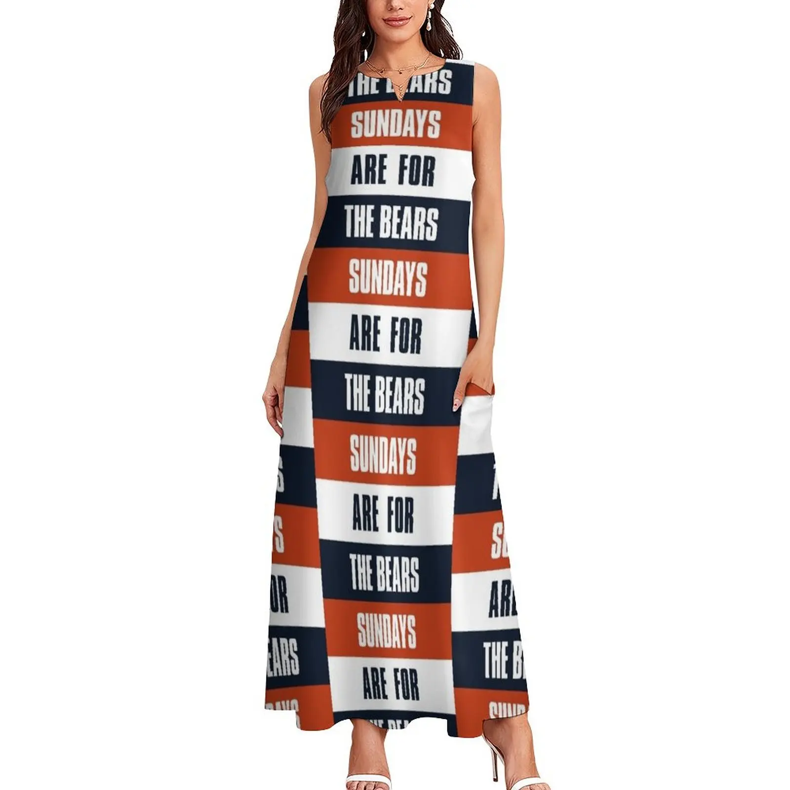 Sundays are for The Bears, Chicago Football Fans Long Dress women long dresses womens dress prom dresses 2025 Clothing