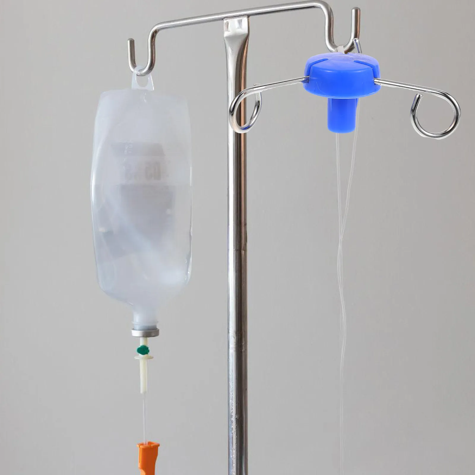 Mobile Infusion Stand Hook Steel Clinic Rack Hanger Hanging Part for IV Pole Accessories Vertical Metal Holder Hospital Use