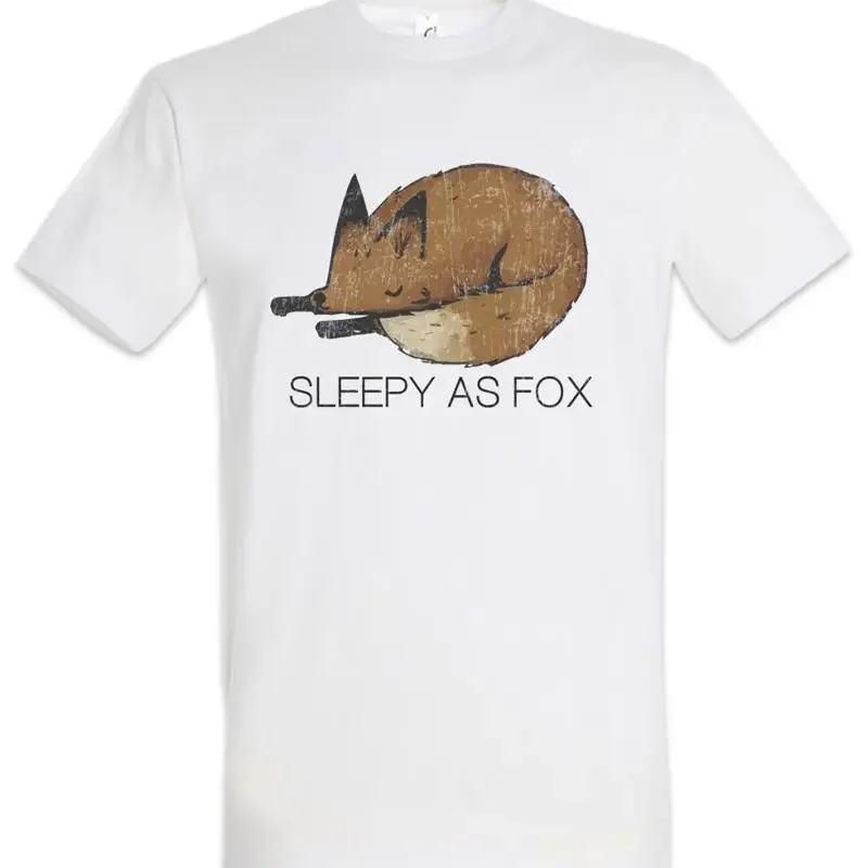 Sleepy As Fox T Shirt Lazy Chilling Chiller Lazybones Hipster Slob Sleepidle