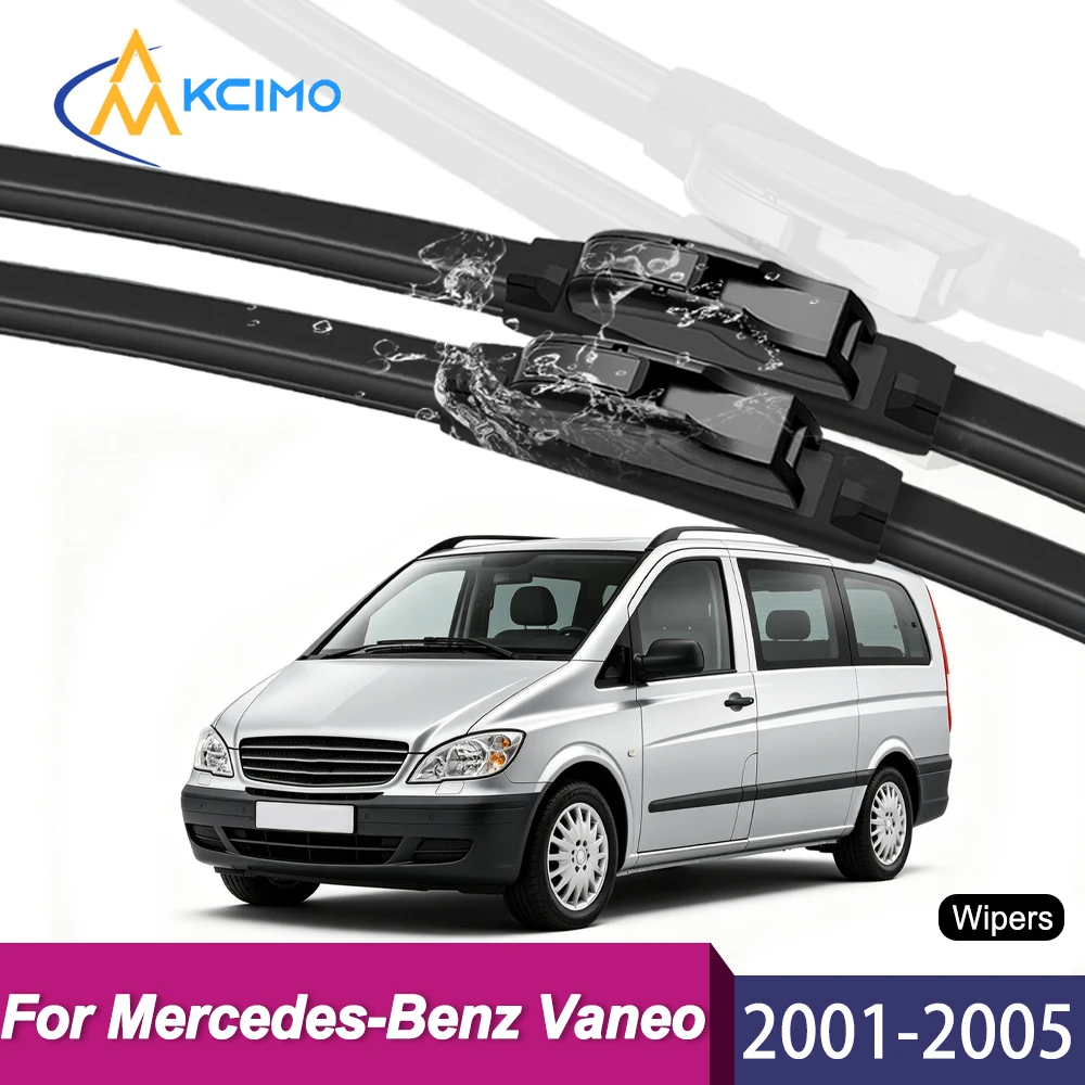 

2Pcs Silent Smooth Rubber Wiper Set For Mercedes-Benz Vaneo W414 2001–2005 Smooth Quiet Front Windshield Wipers