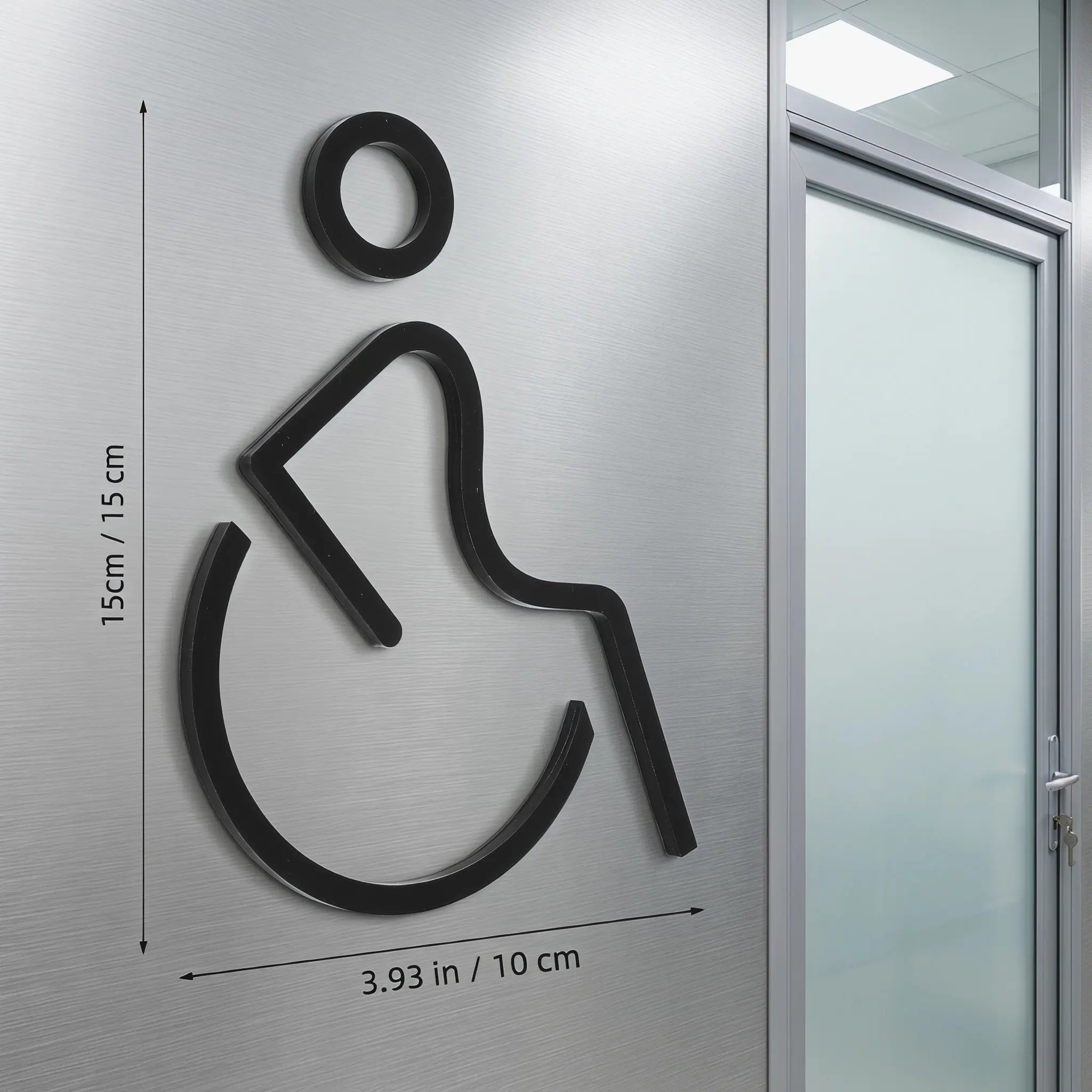 Heavy Duty Disabled Restroom Sign Wheelchair Accessible Toilet Decal for Public Buildings Elevators Safe Clear Direction