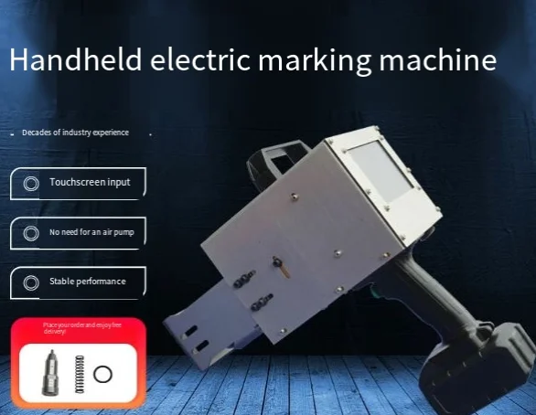 

Handheld coding and lettering machine, 110V/220V portable handheld lithium battery electrical dot marking and lettering machine