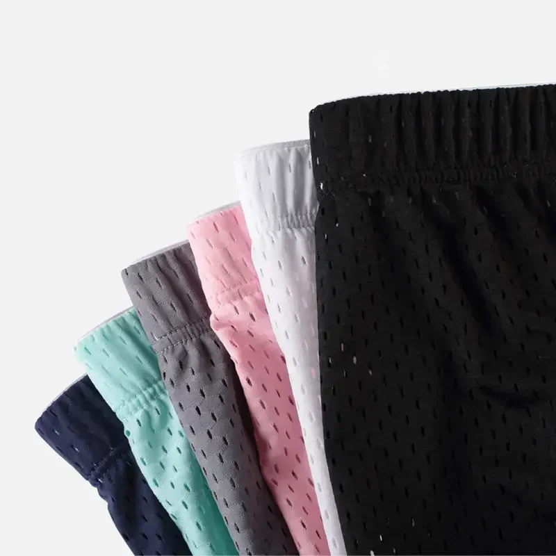 Erkek örgü yan bölünmüş vücut geliştirme egzersiz spor koşu şort erkekler Sporstwear yumuşak rahat nefes külot pijama