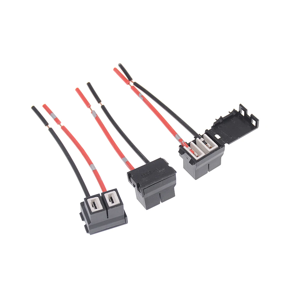 2Pcs H7 Connector Female Ceramic Sockets Auto Car Bulb Sockets Connectors Lamp Copper Wire Double Hole Pplug Adaptor With Wire