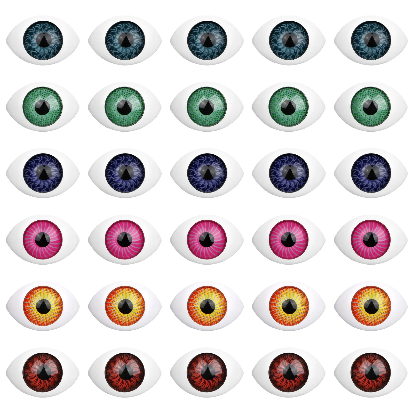 100Pcs Acrylic Eyeball Fake Eyes Cartoon Round Simulation for DIY Crafts Decor Scrapbooking Hairpins Stationery Box Picture
