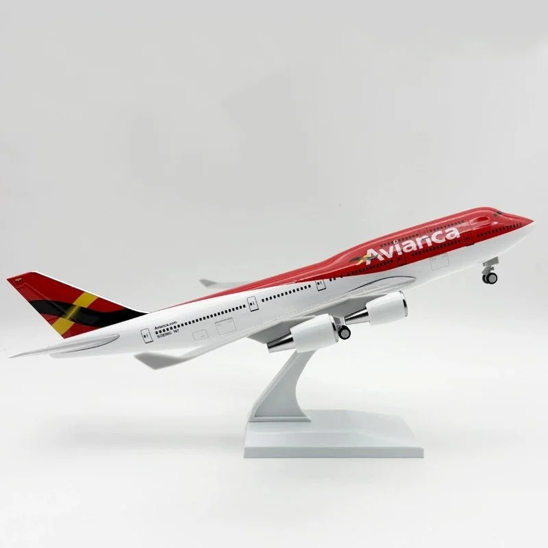 

B747 Colombia Airways 30cm 1/240 Scale Diecast Resin Aviation Aircraft Model airplane toys for child With Stand Plane Gift