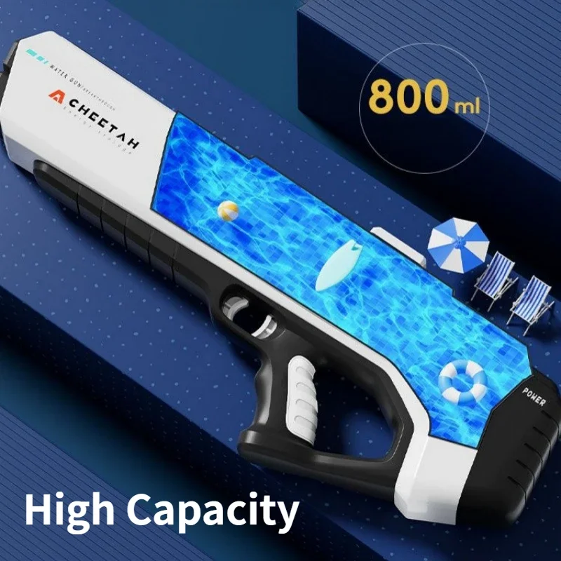 Crianças de alta tecnologia pistola de água elétrica brinquedos um clique absorção automática armas de água verão ao ar livre praia piscina crianças brinquedos