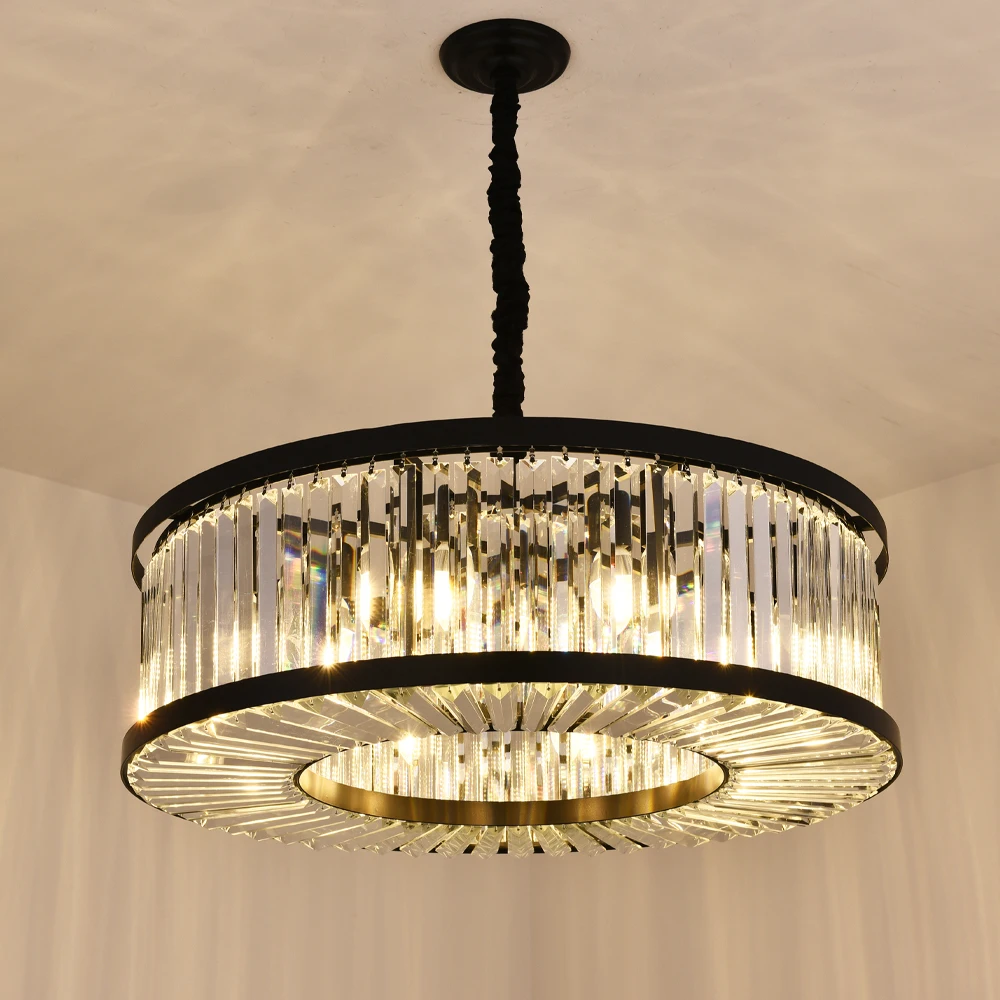 

Meerosee Modern Round Crystal Chandelier Light Crystal Pendant Lamp Light for Living room Hotel Suspension Lustres de Cristal