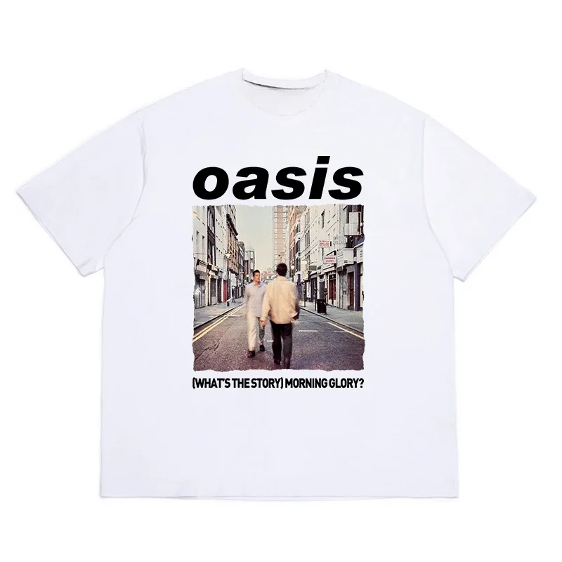 تي شيرت صيفي للرجال: تي شيرت Oasis Band من القطن الخالص، تي شيرت كاجوال بأكمام قصيرة، ناعم وفضفاض للرجال #3