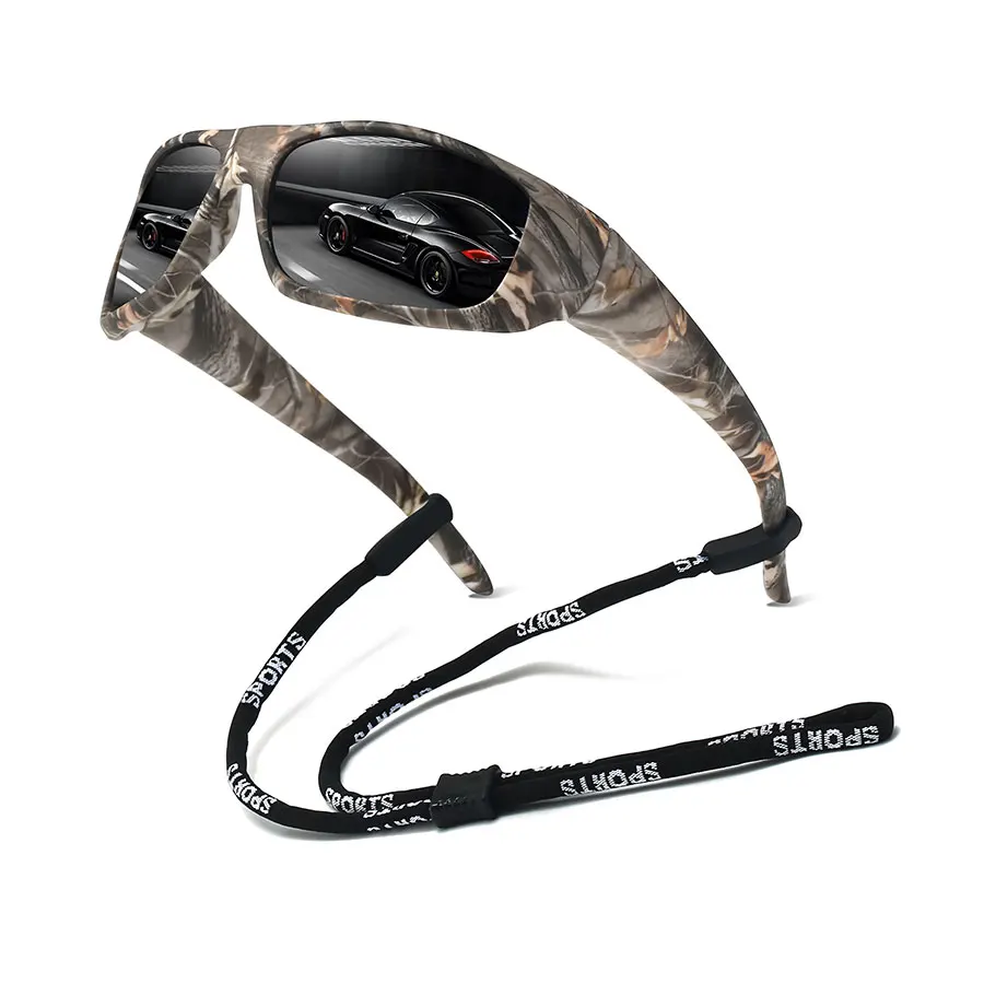 3PCS with Chain Fashion Classic Unisex Pattern Frame UV400 Sports Protective Eyewear  for Running Mountaineering Driving Fishing