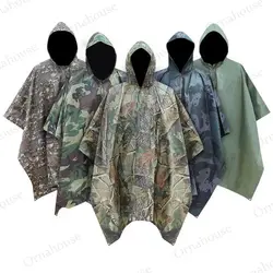 Camouflage Raincoat for Adults, Outdoor Cloak, Thickened Hiking Raincoat, Full Set of 1 Piece Raincoat for Cycling