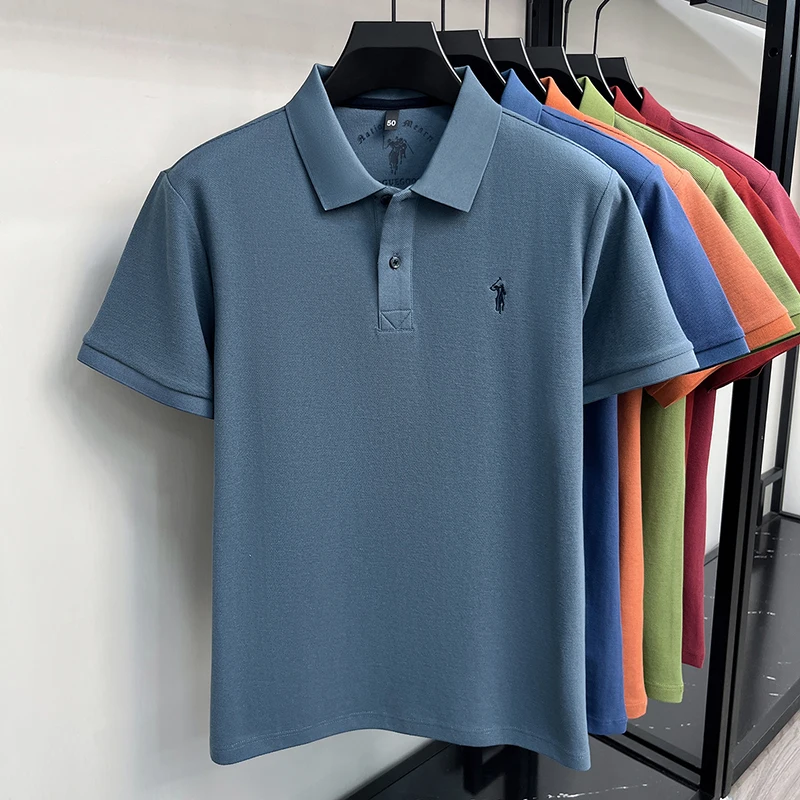 High-End 100% Baumwolle Kurzarm Polo Shirt Herren Sommer Luxus Marke Klassische Paul Pony Stickerei Freizeit Business Mode Golf T-Shirt – Detail 23