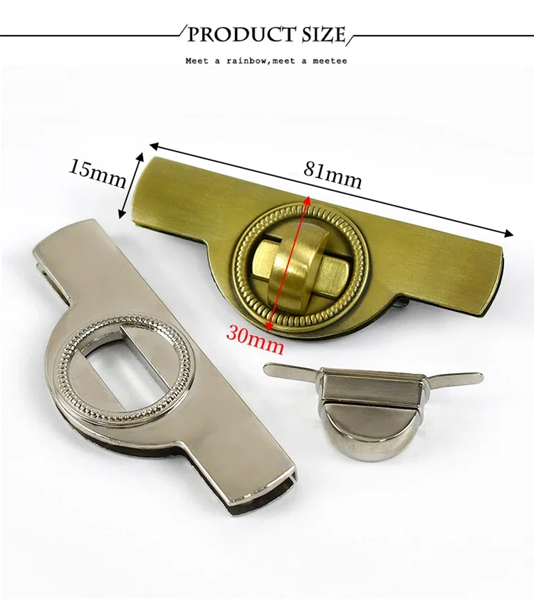 1-5Pcs Bag Twist Turn Lock Snap Metal Buckles Handbag Decor Closure Clasps DIY Luggage Replacement Hardware Accessories