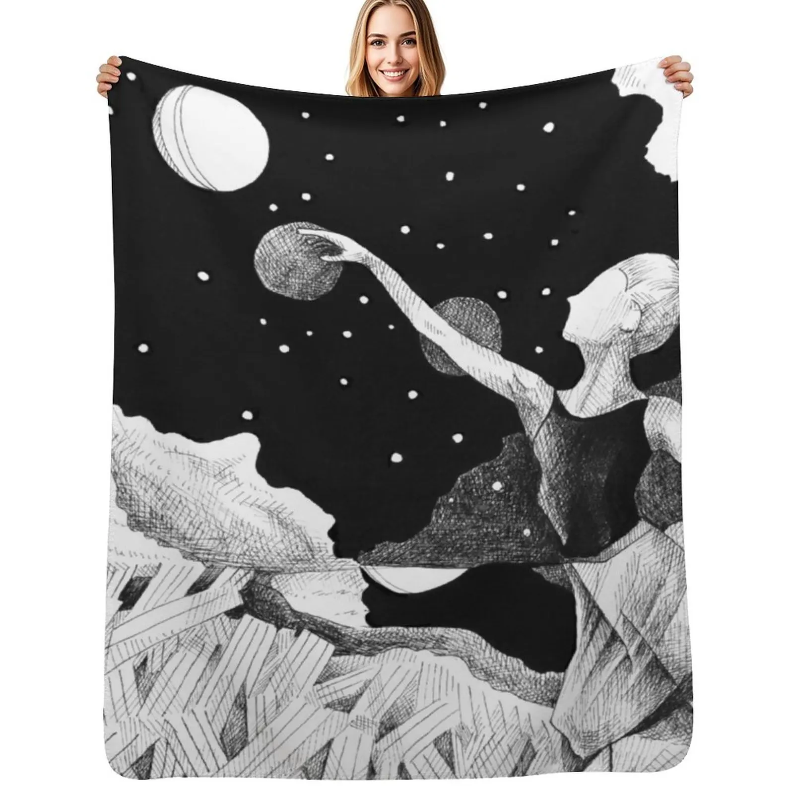 

Net the Moon Throw Blanket Ultra Soft Flannel Fleece Blanket for All Seasons