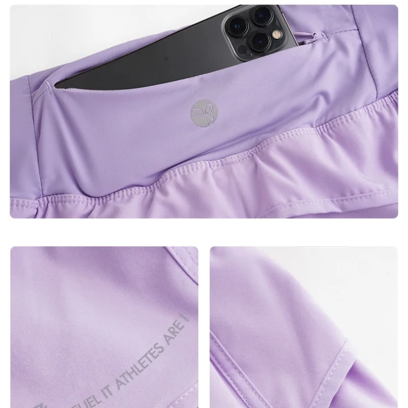 DRUR Yoga Shorts Women Summer Fake Two Piece High Waist Loose Gym Shorts With Pocket Ladies Lightweight Fitness Running Clothes image 5
