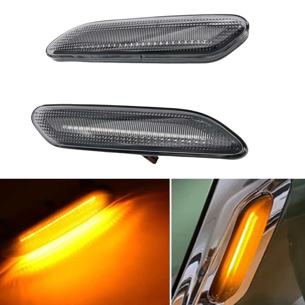 2PCS Dynamic scroll flashing LED Side Marker Indicator Lamp Turn Signal Fender Lights For MINI R60 COUNTRYMAN R61 PACEMAN