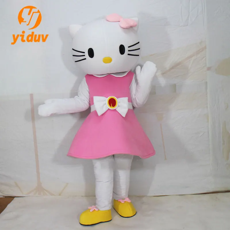 Hello Kitty Mascot Costume Pink Kitty Cat Cosplay Suits Advertising Ceremony Fancy Dress Party Animal Carnival Props