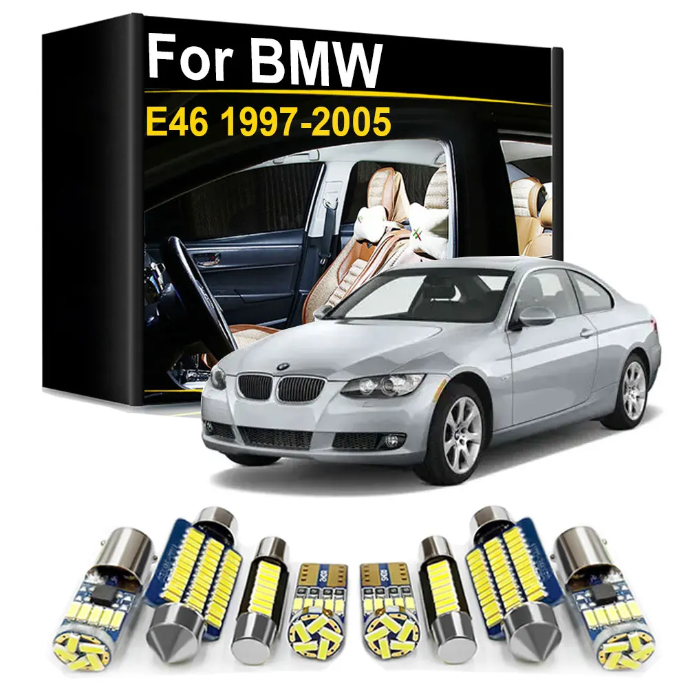 12Pcs Canbus LED Interior Reading Light Kit For BMW 3 Series E46 Sedan Touring Coupe Compact 1997- 2000 2001 2002 2003 2004 2005