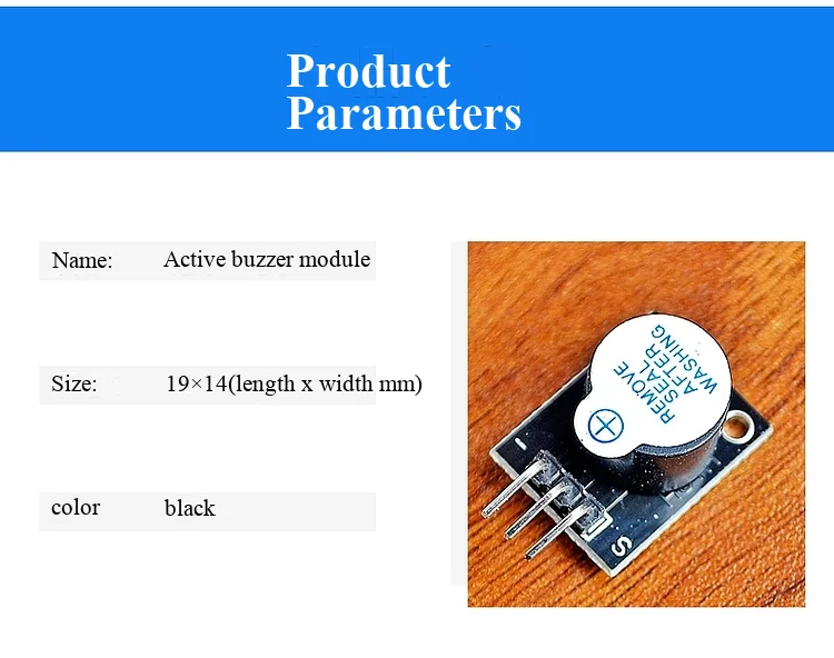 Kleines passives Buzzer-Modul KY-006/aktives Buzzer-Modul KY-012, passendes Zubehör – Detail 3