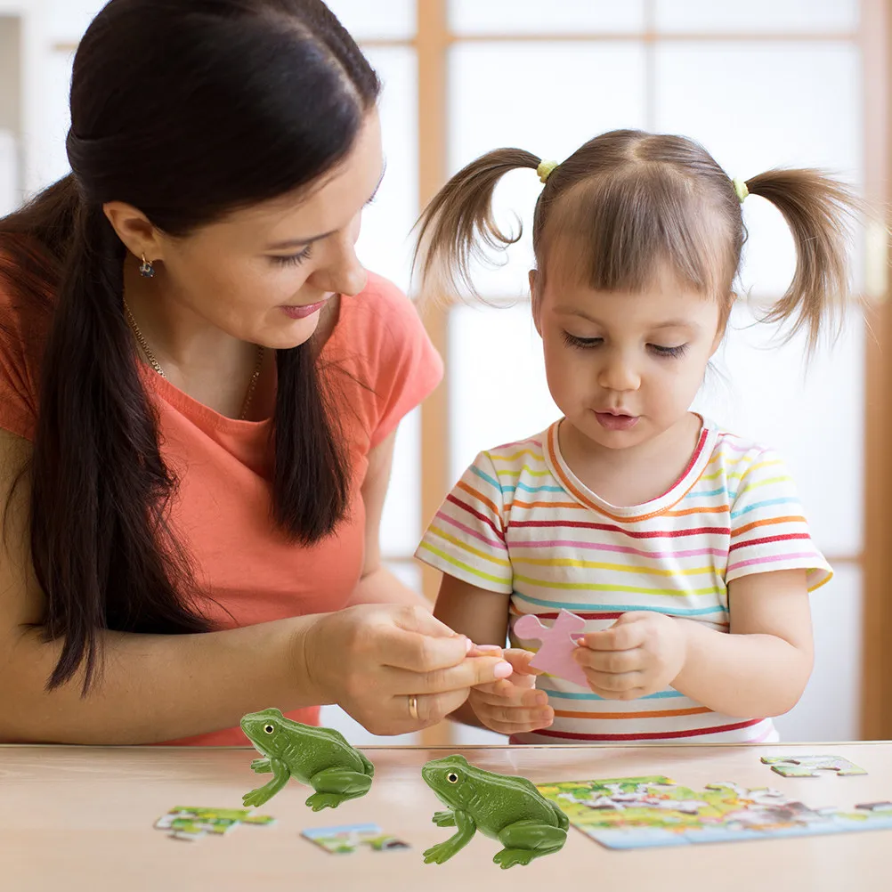 

2Pcs Decorative Frog Ornaments Delicate Plastic Frogs Home Desk Garden Decoration Artistic Desktop Adornment Realistic