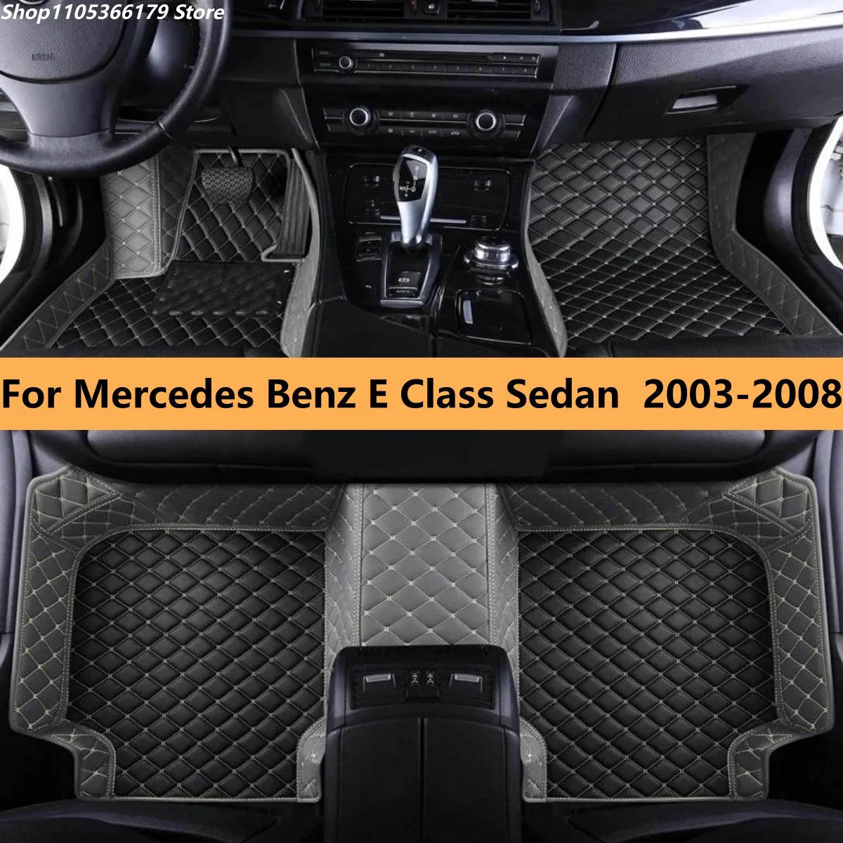 

Auto Floor Mats For Mercedes Benz E Class Sedan 2003 2004 2005 2006 2007 2008 Car Leather Carpet Pads Full Set Foot Matts Rugs