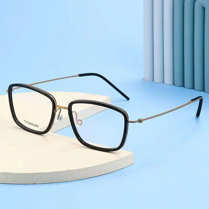 

Top Reading Women Square Acetate Circle Eyewear for Men Brand Design Screwless Frames Blue Blocking Titanium Glasses Spectacle