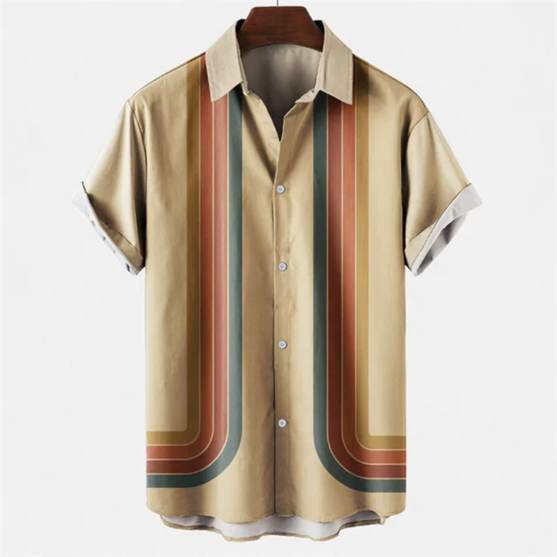 2023 new men's 3D fashion casual loose Hawaiian style shirt