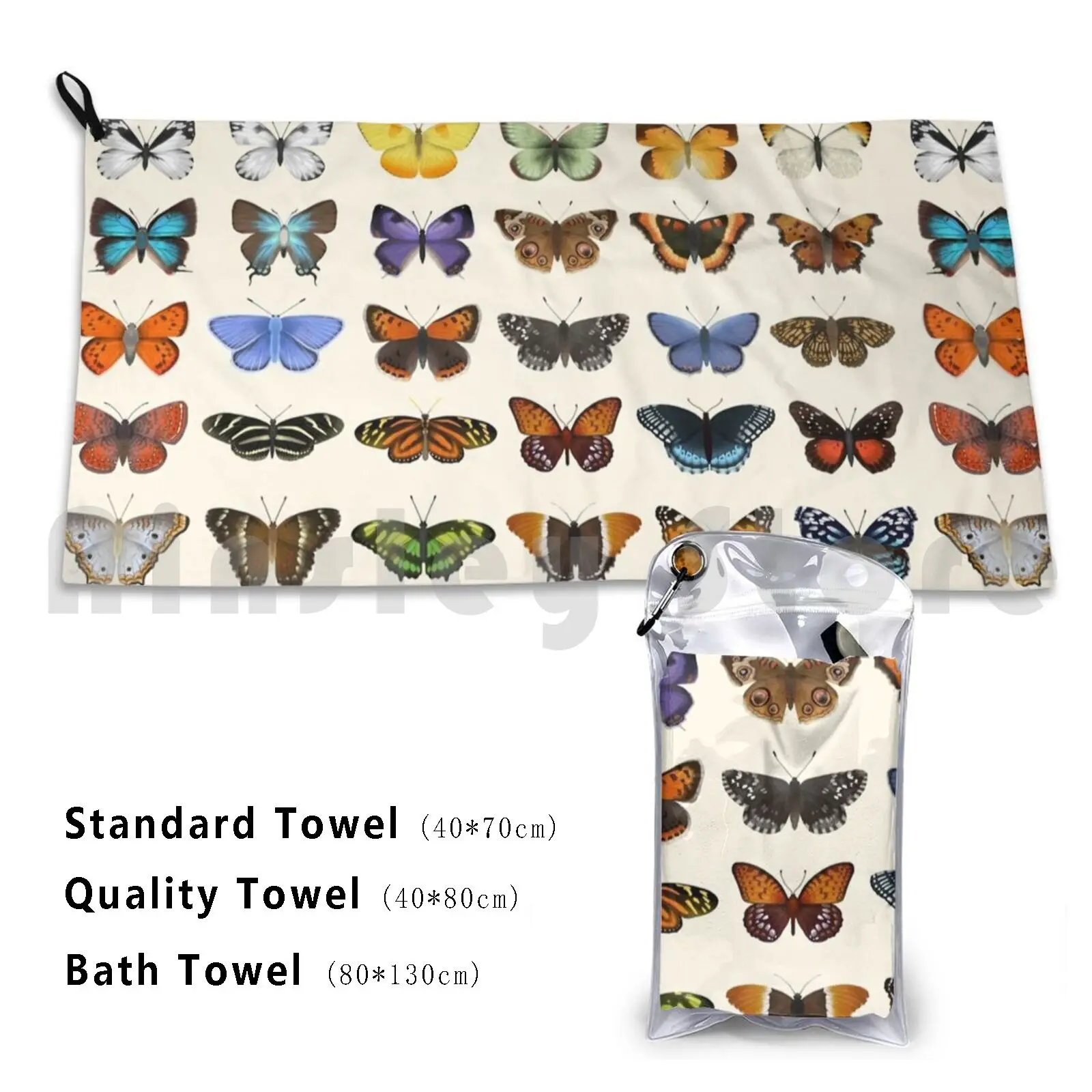 Butterflies Of North America Beach Towel Quick Dry Quality Towel Science Chart Biology Eleanor Lutz Tabletop Whale
