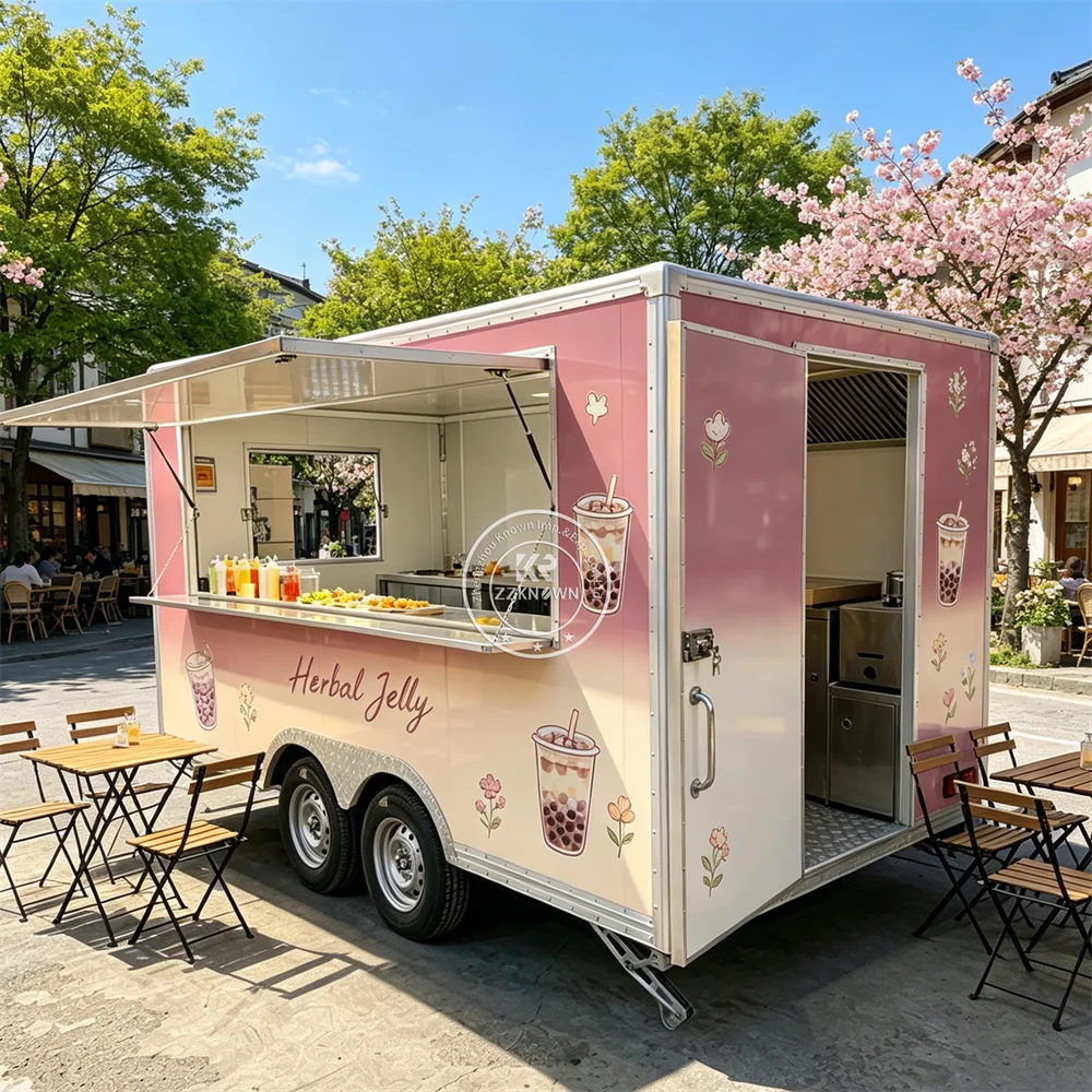 

Fully Equipped Smoothie Ice Cream Cart Mobile Food Trailer Catering Trailer Concession Fast Food Truck Fully Equipped