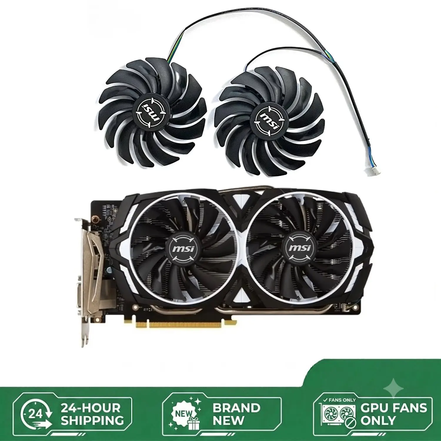 NEW Suitable for MSI Radeon R9 380 Armor 2X GTX 1060/1070/1080 Ti RX 470/570 RX580 Graphics Card PLD10010S12HH 95MM 4PIN GPU Fan