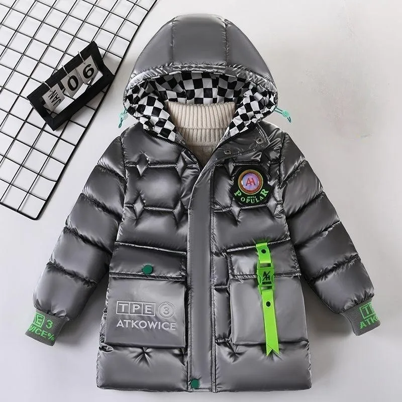 Boys Down Coat Jacket Cotton Outerwear Windbreak 2023 Thicken Velvet Winter Warm Children\'s Clothing -10 Degrees Below Zero