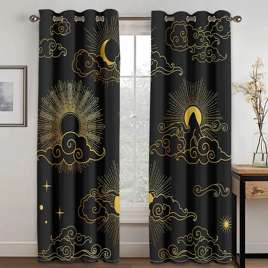 Cheap Tree of Life Boho Mandola Floral Sun Psychedelic Thin Window Curtains for Living Room Bedroom Decor 2 Pieces Free Shipping