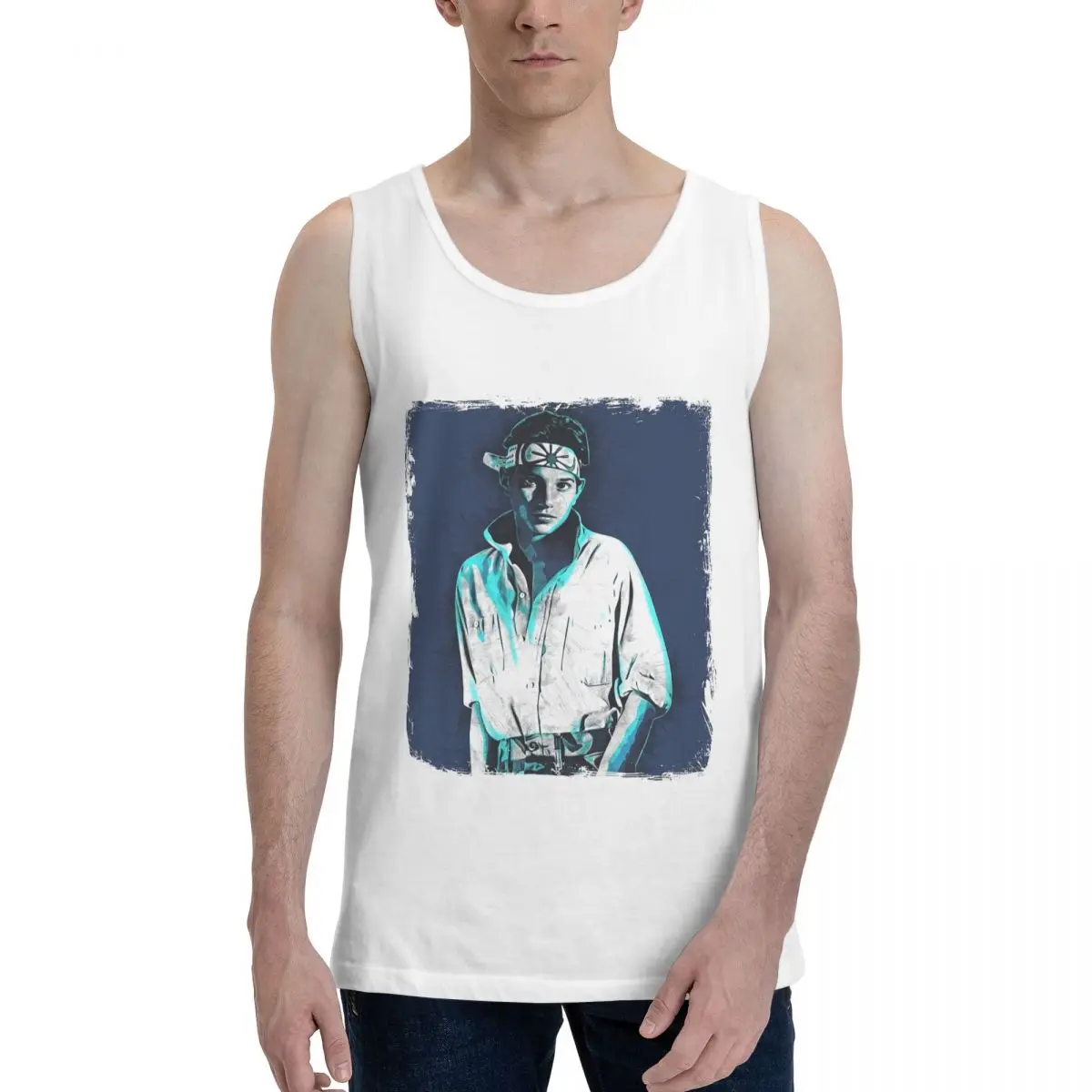 Ralph Macchio - Karate Kid 100% Cotton Men's Sweatshirt Vest Sleeveless Clothing Tees Men Tank Tops T-shirt