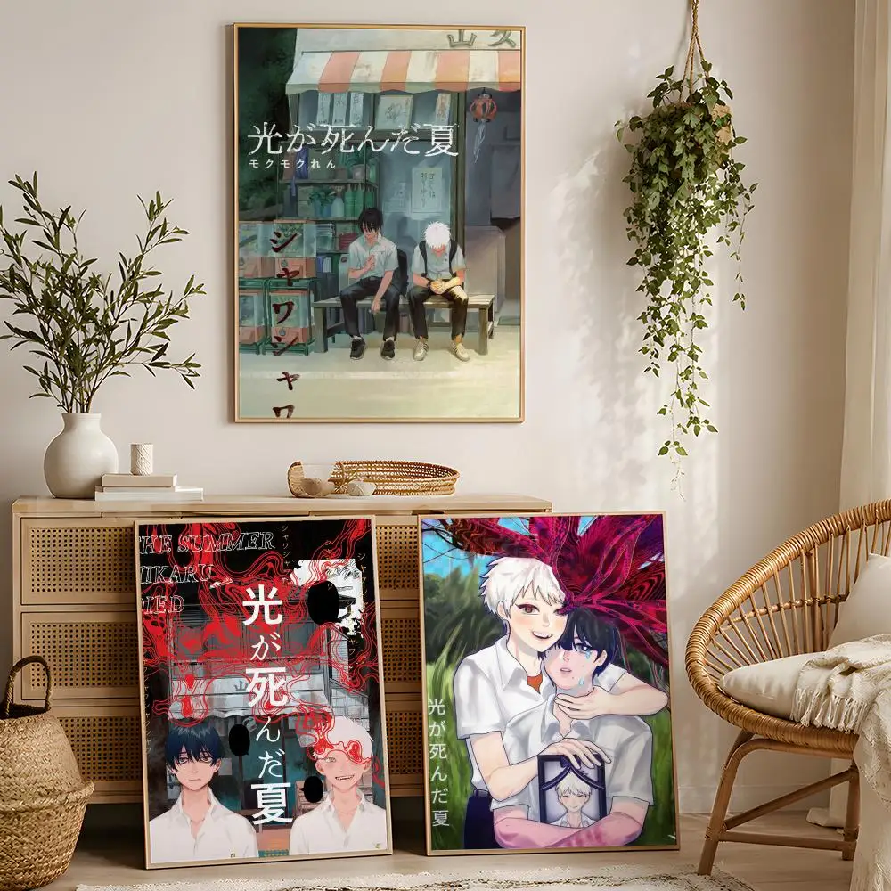 Anime The S-Summer Hikaru Died Poster Stylized Art Textured Canvas Mural For Bedroom Living Room Interior Wall Decoration