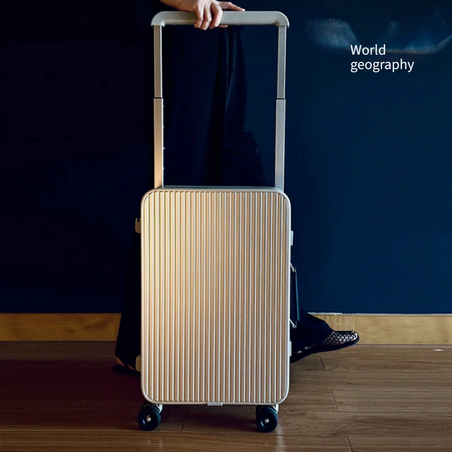 Wide Handle Aluminum Frame Combination Lock Aluminum‑Magnesium Alloy Travel Trolley Suitcase Luggage for Men Women