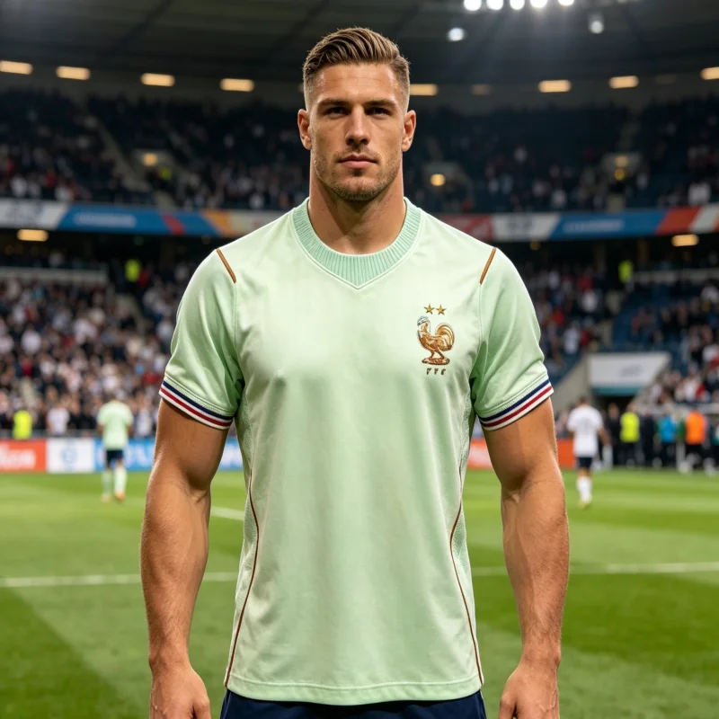 T-shirt de football extérieur France 2026 pour homme, séchage rapide et respirant, tenue de sport assortie pour la famille (parent-enfant)