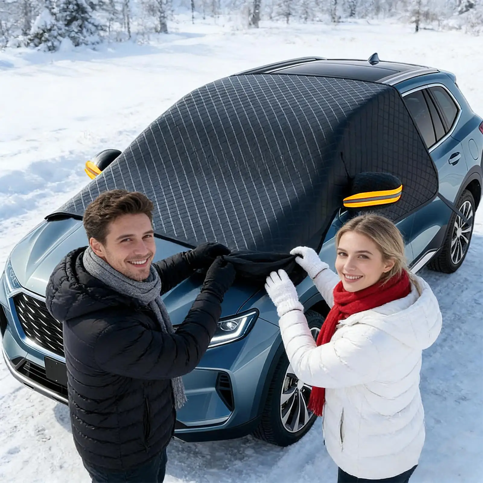 Car Windscreen Sun Shade UV Protection Anti-Frost Extra Thick Winter Winter Car Windshield Cover For Sedan Hatchback Commercial