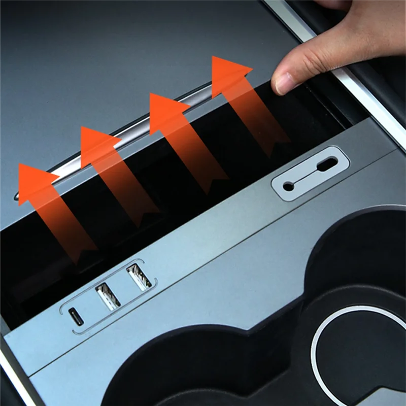 

For Tesla Model 3 Model Y USB Hub Docking Station, Car USB Charger Multi Port Center Console Adapter Accessories
