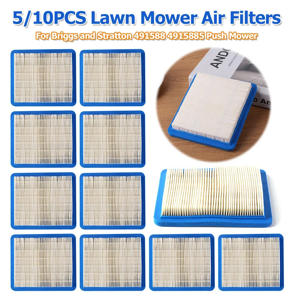 5/10PCS 491588s 399959 Air Filter Lawn Mower Air Filter Cartridge for Briggs and Stratton 491588 4915885 Push Mower