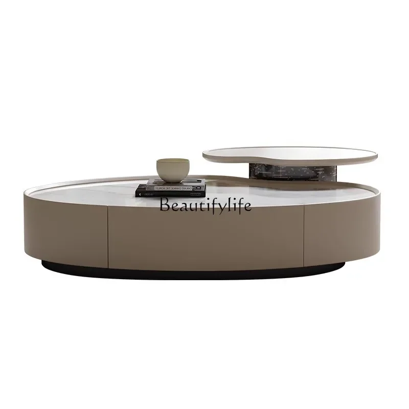 

yj9 Minimalist special-shaped coffee table combination modern simple living room storage creative supercrystalline stone tea tab