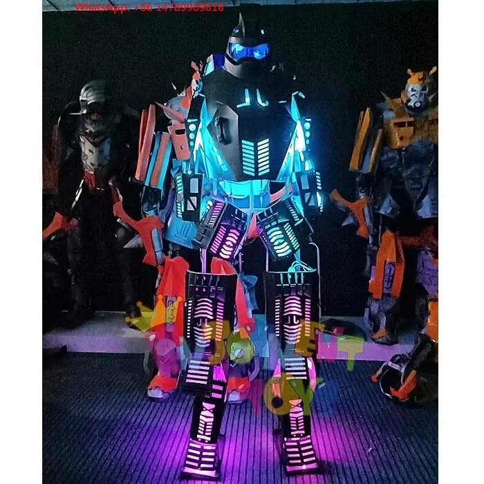 Disfraz de Robot Luminoso LED, Novedad, Disfraz de Robot LED para Bailar, Zancos, Ropa de Robot Luminoso para Adultos, para Fiestas Nocturnas