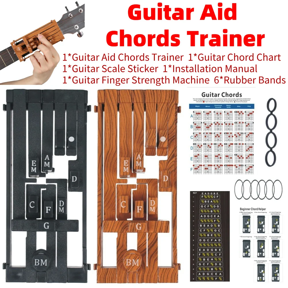 Guitar Practice Tool Easy To Install Guitar Chords Learning Tools Eliminates Finger Pain for Beginner Kids Adults Chord Practice