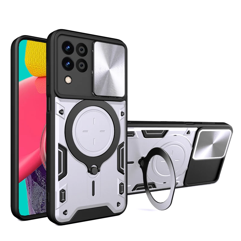 Case for Samsung Galaxy M16 M23 M33 M34 M35 M53 M54 5G M55 F16 F23 Holder Magnetic Ring Kickstand Layer Heavy Phone Case Covers