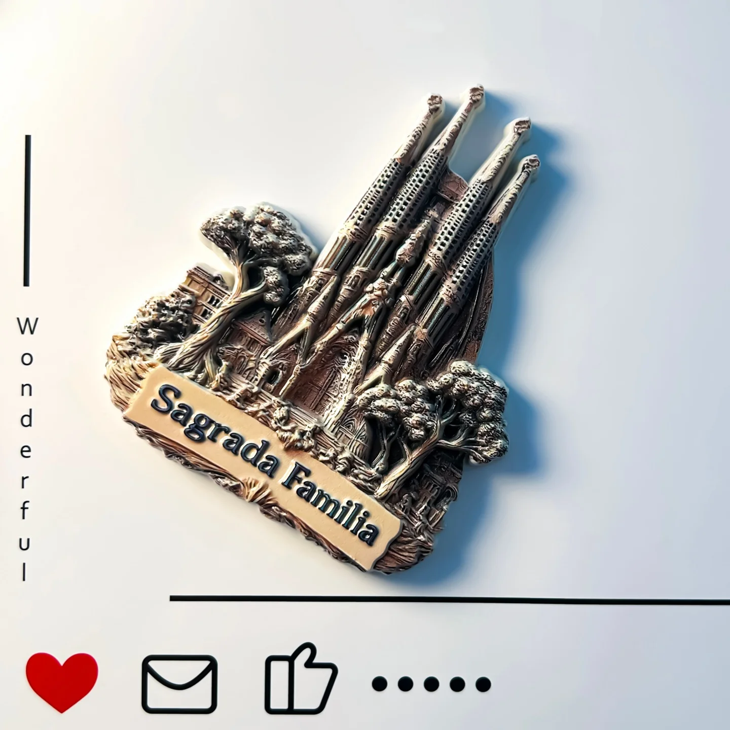 Spain, Barcelona, iconic building, Sagrada Familia Cathedral, tourist memorial, refrigerator sticker