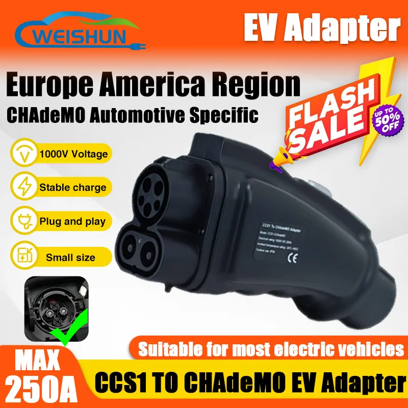 CCS1 to CHAdeMO EV Adapter 250A CCS Combo1 Station Charging for Standard Japanese DC Electric Vehicle Charger Connector Accessor