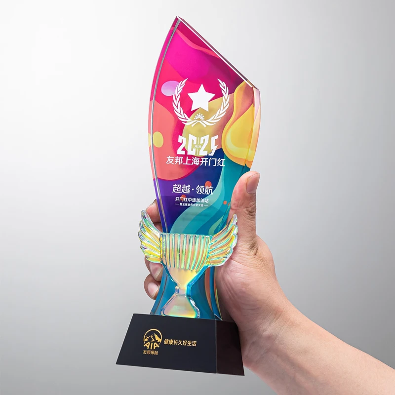 Customized Creative High-end Crystal Trophy, Competition Award Annual Meeting Souvenir, Outstanding Staff Medal, Home Decor, 1Pc