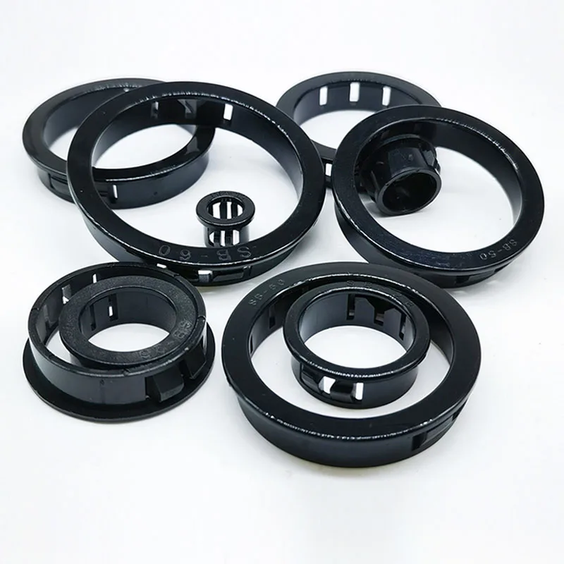 Black Buckle Type Wire Guard Ring  Nylon Coil Through The Cable Outlet Sleeve Plastic Cable Protection Sleeve Hole Plug  20-60mm
