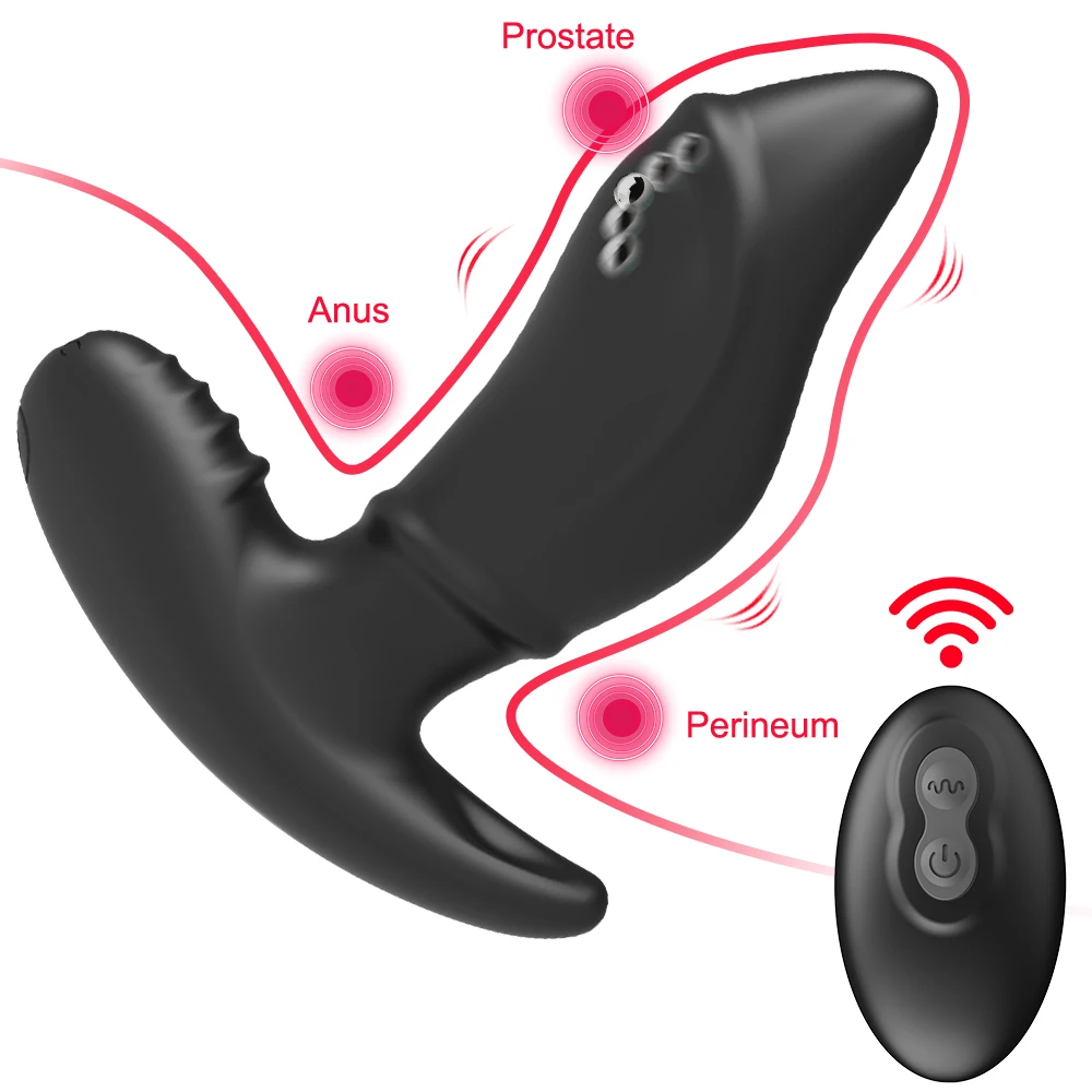 Rolling Anal Vibrator for Men Remote Control Prostate Massager 10 Speed Vibrating Male Masturbator Anal Toys For Adults 18